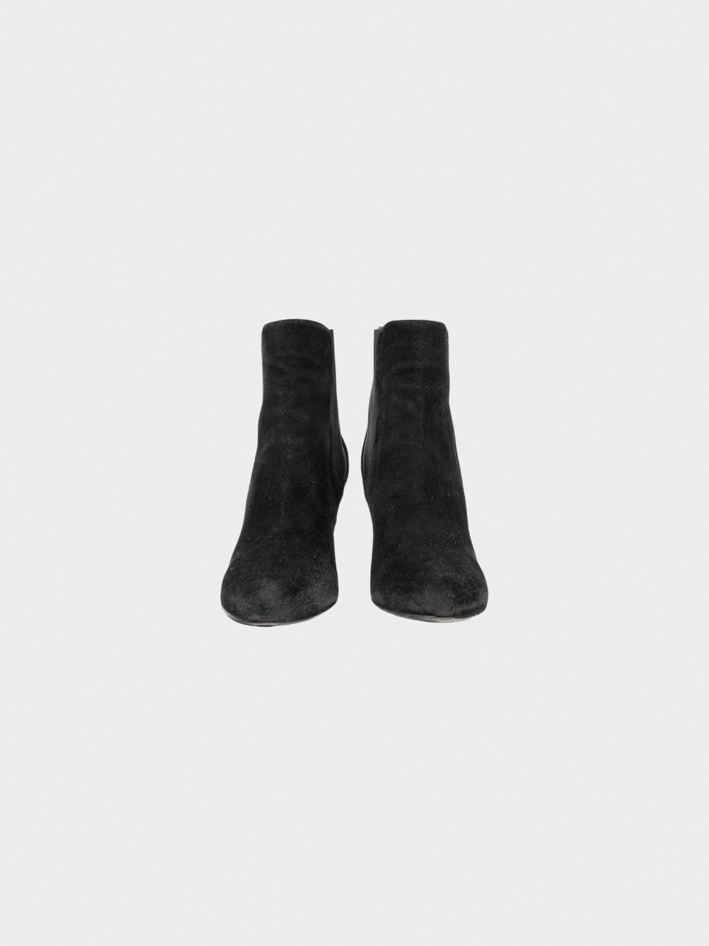 Yves Saint Laurent 2010s Black Nero Suede Chelsea Wedge Booties