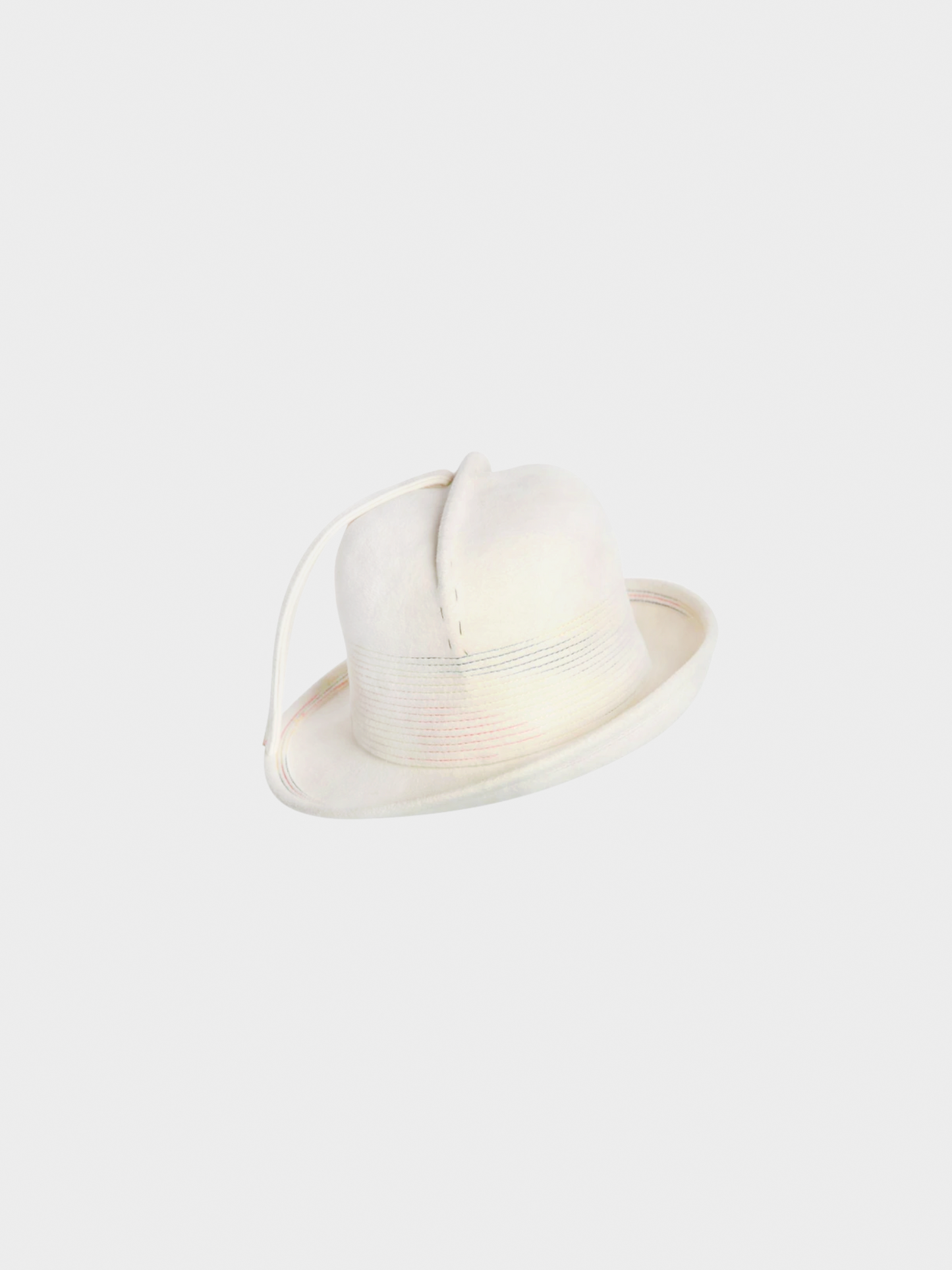 Yves Saint Laurent 1960s Ivory Felt Fedora Hat