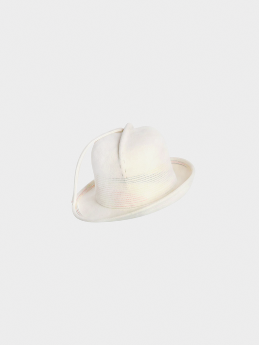 Yves Saint Laurent 1960s Ivory Felt Fedora Hat