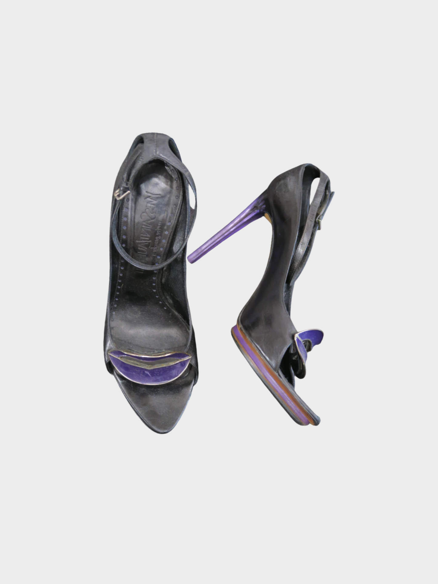 Yves Saint Laurent by Tom Ford SS 2003 Black Leather Lips Heels