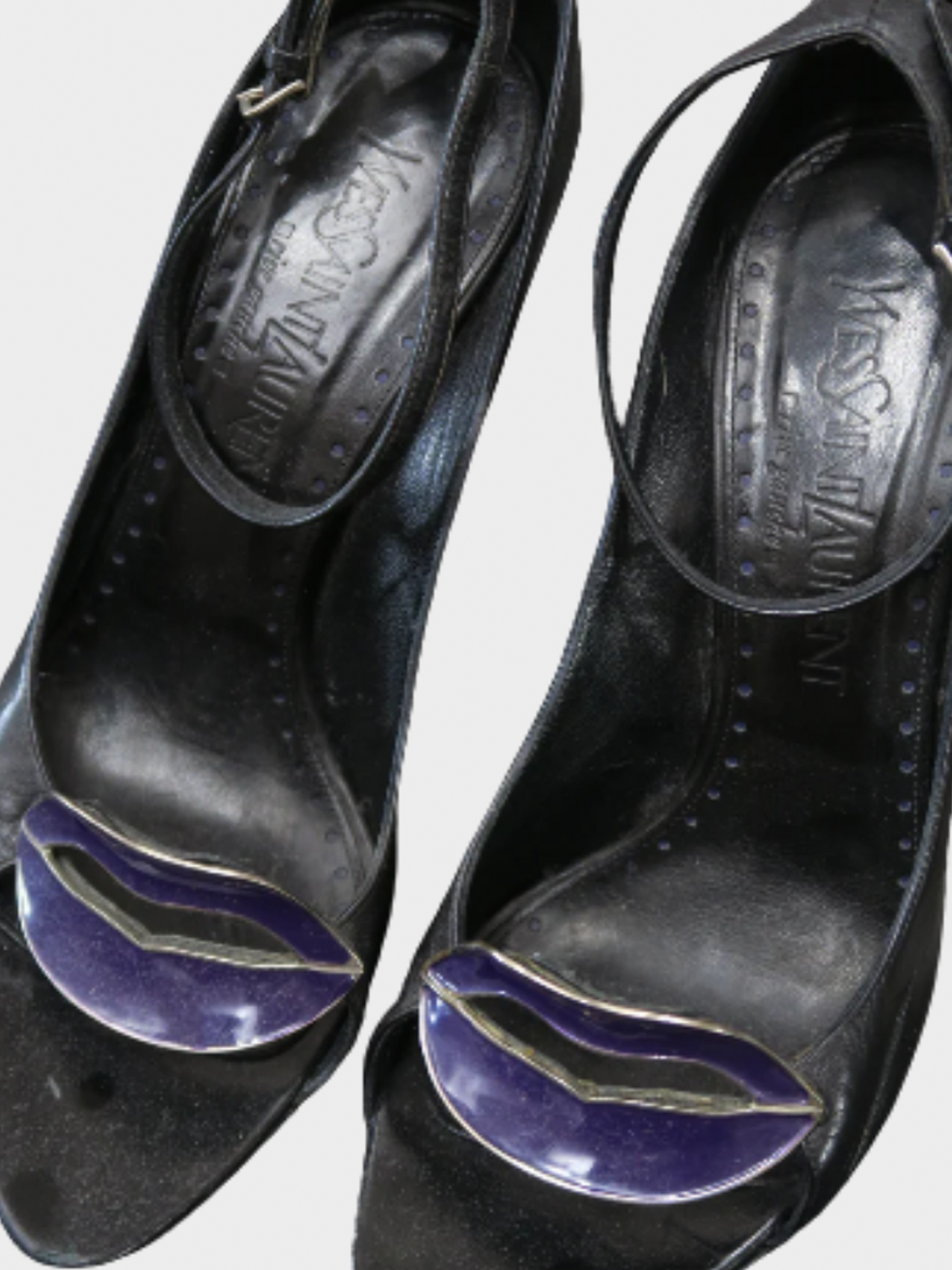 Yves Saint Laurent by Tom Ford SS 2003 Black Leather Lips Heels