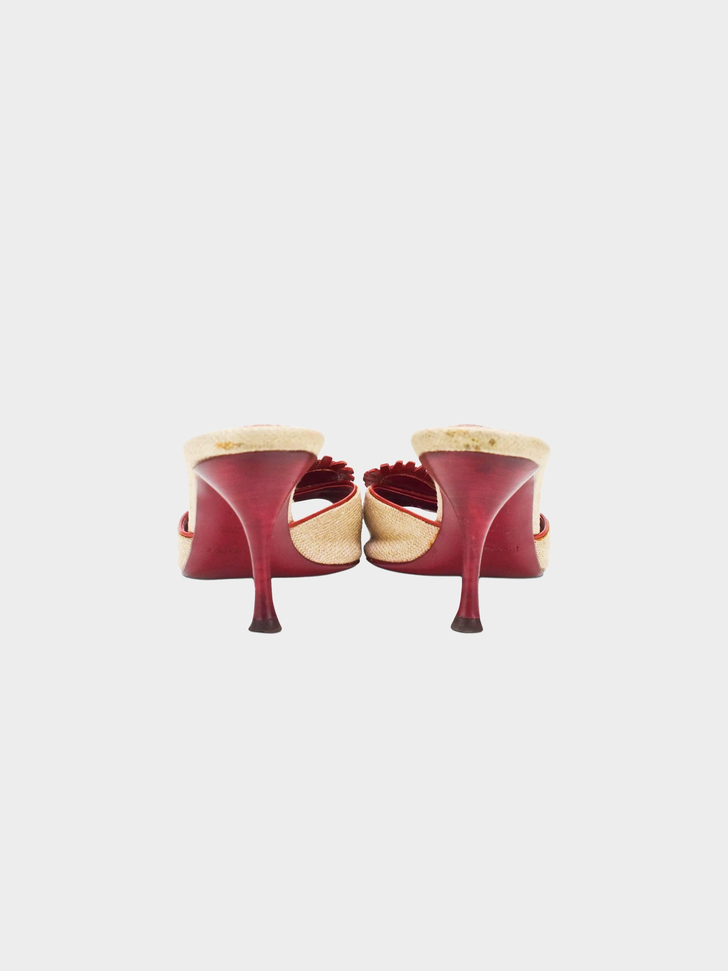 Yves Saint Laurent 1990s Raffia Heart Heels
