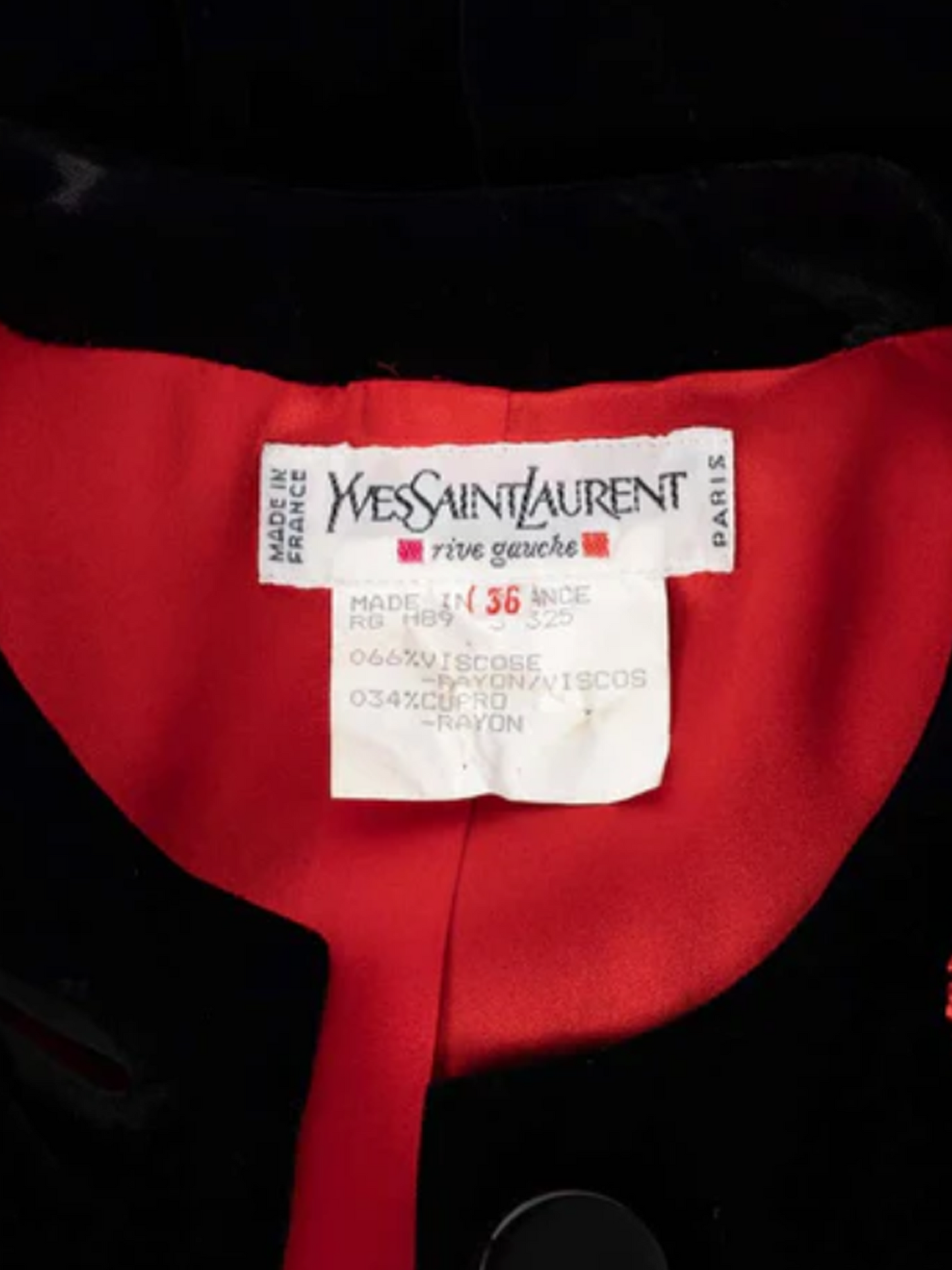 Yves Saint Laurent 1989 Runway Velvet Red and Green Embroidered Jacket