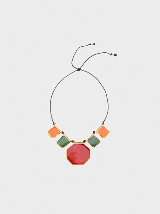 Yves Saint Laurent 1970s Colorful Enamel Gold Limited Edition Necklace