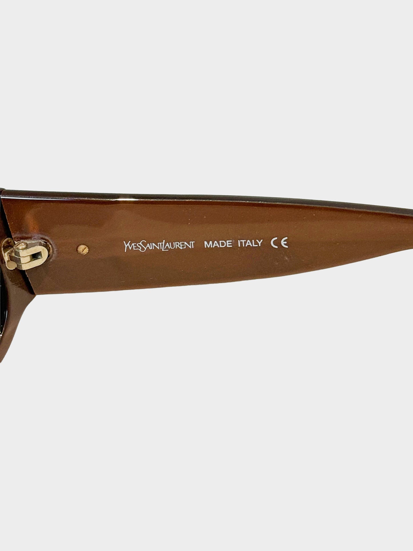 Yves Saint Laurent 1990s Brown Python Print Acetate Sunglasses