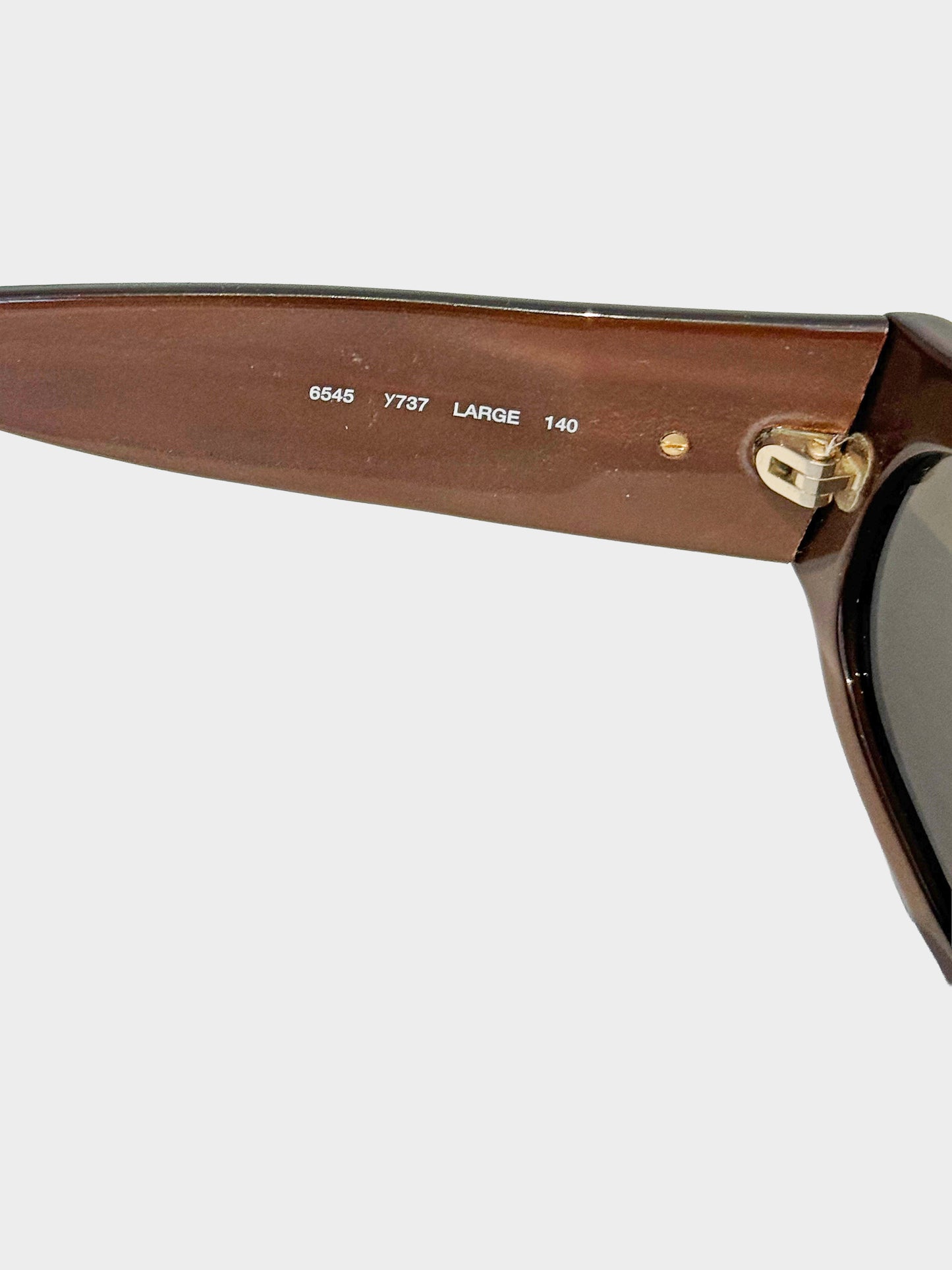 Yves Saint Laurent 1990s Brown Python Print Acetate Sunglasses