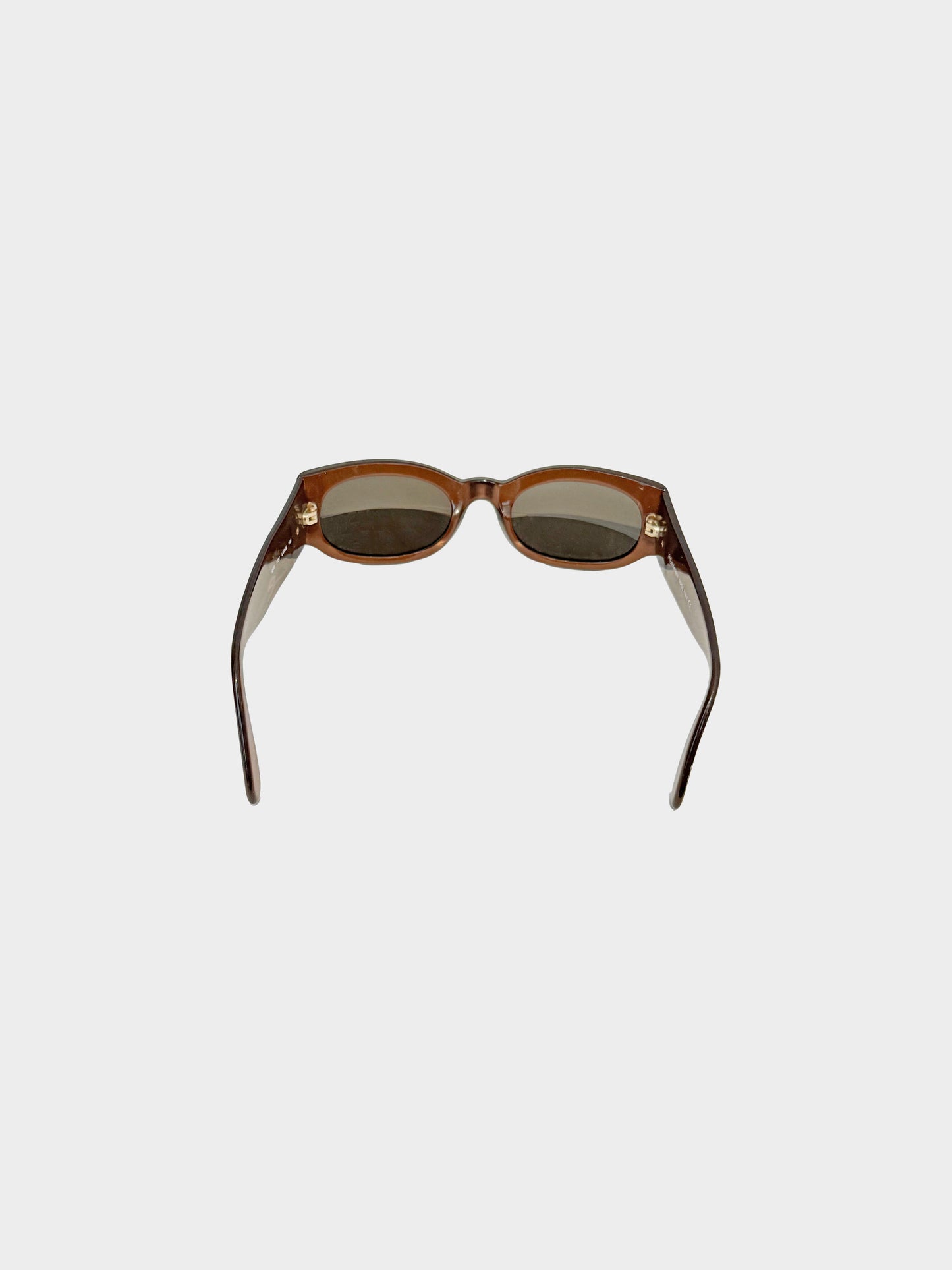 Yves Saint Laurent 1990s Brown Python Print Acetate Sunglasses