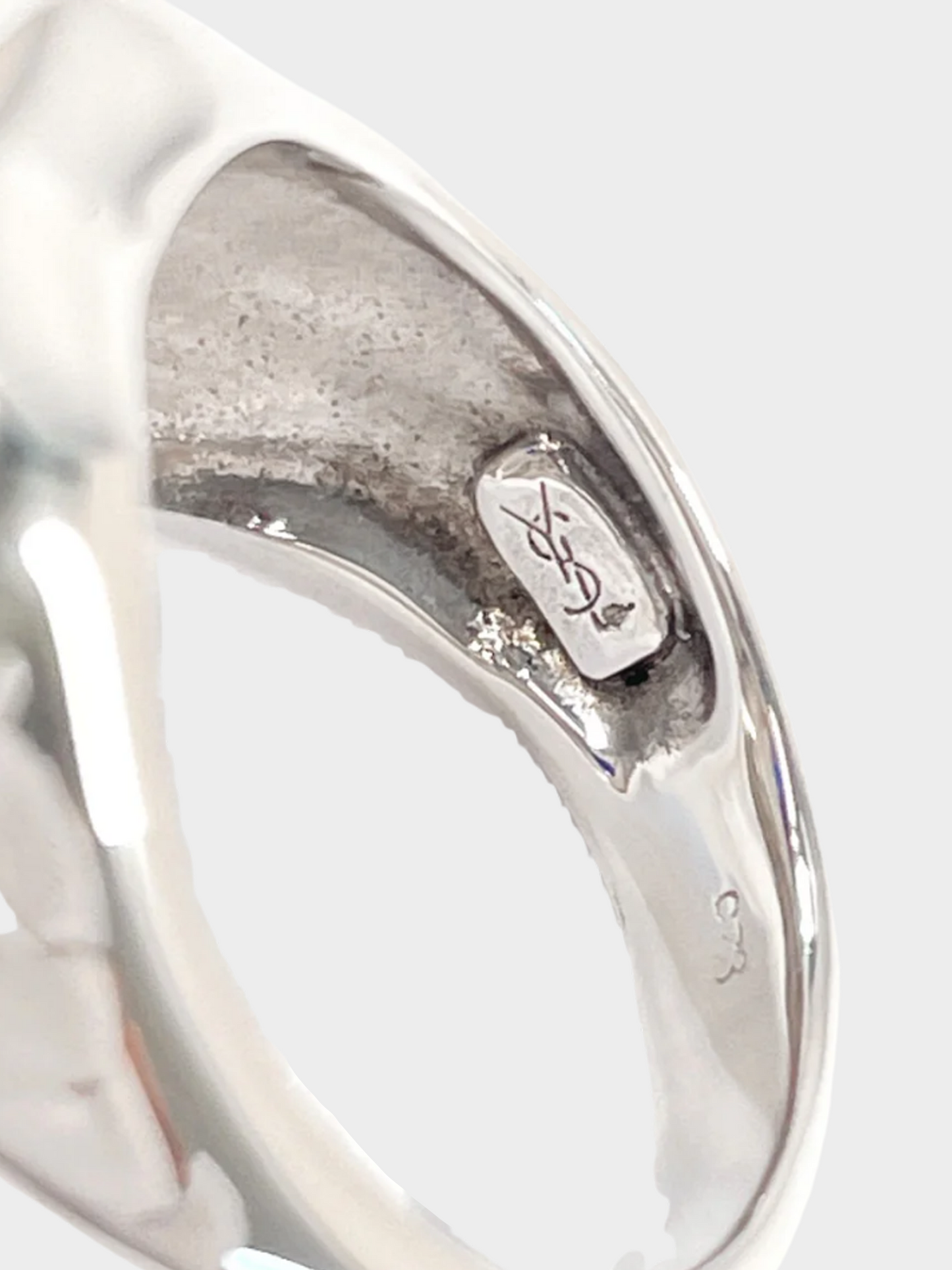 Yves Saint Laurent 1980s Silver with Blue Stone Ring