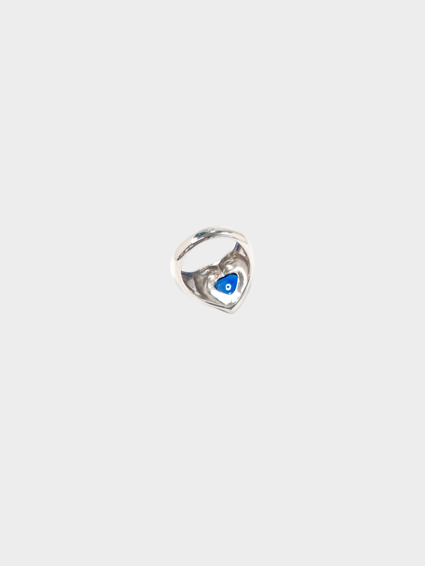 Yves Saint Laurent 1980s Silver with Blue Stone Ring