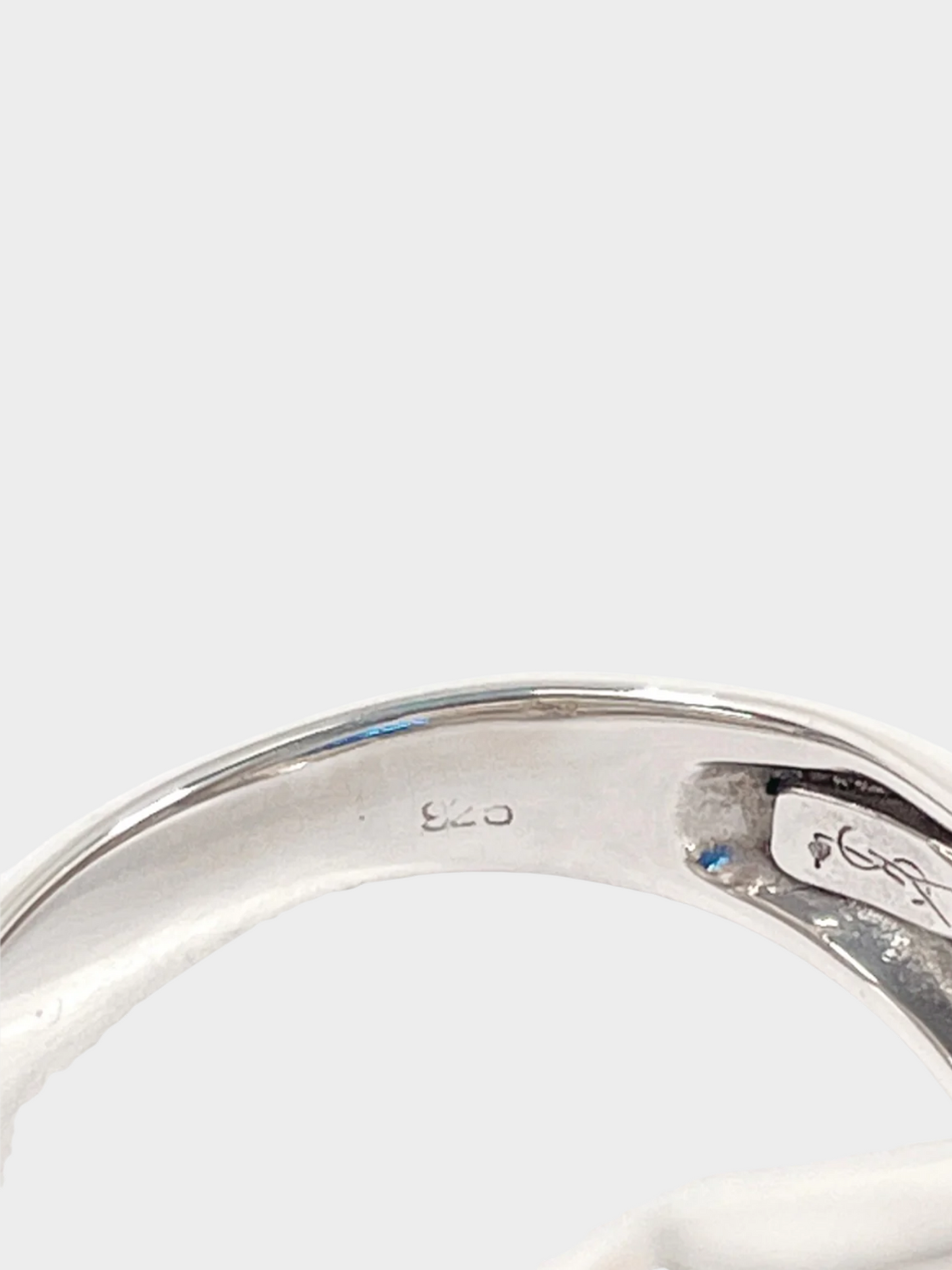 Yves Saint Laurent 1980s Silver with Blue Stone Ring
