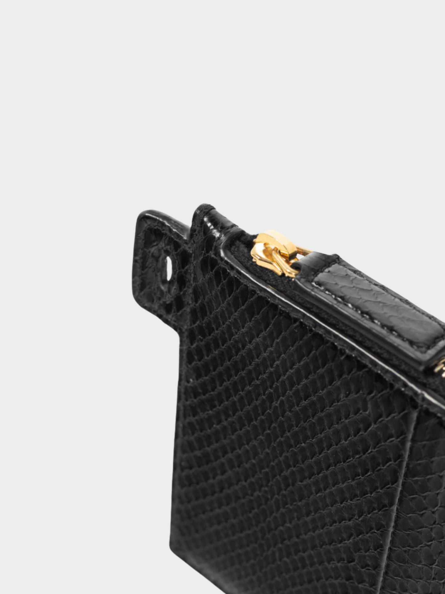Yves Saint Laurent 2010s Black Snakeskin Flat Wallet
