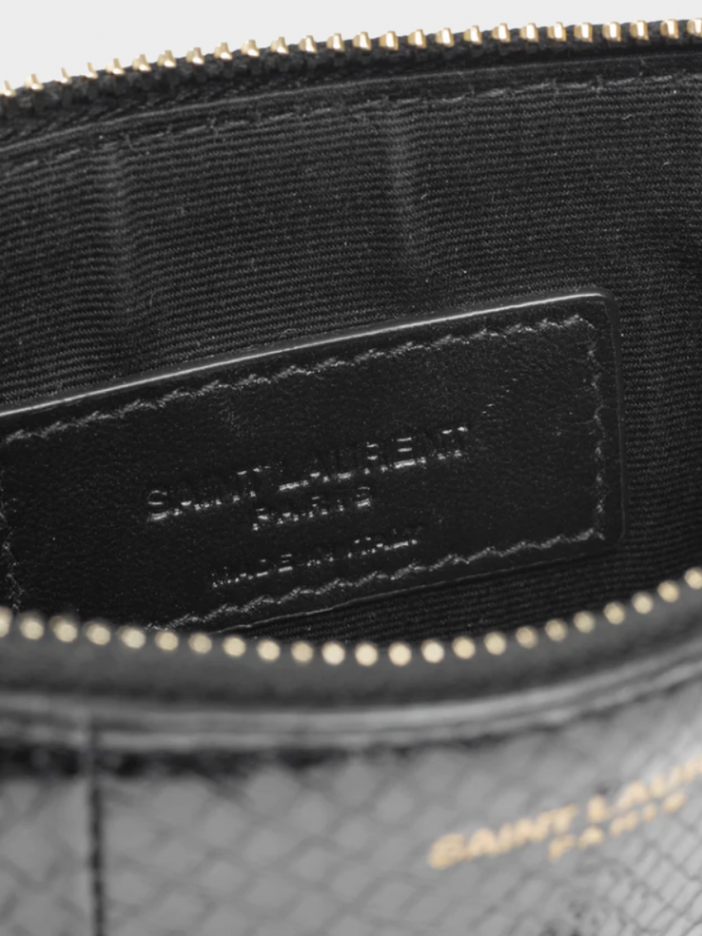 Yves Saint Laurent 2010s Black Snakeskin Flat Wallet