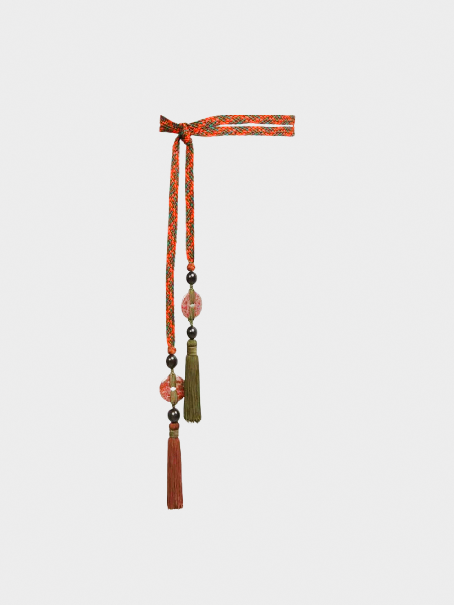 Yves Saint Laurent 1990s Multicoloured Braided Tassel and Beaded Belt