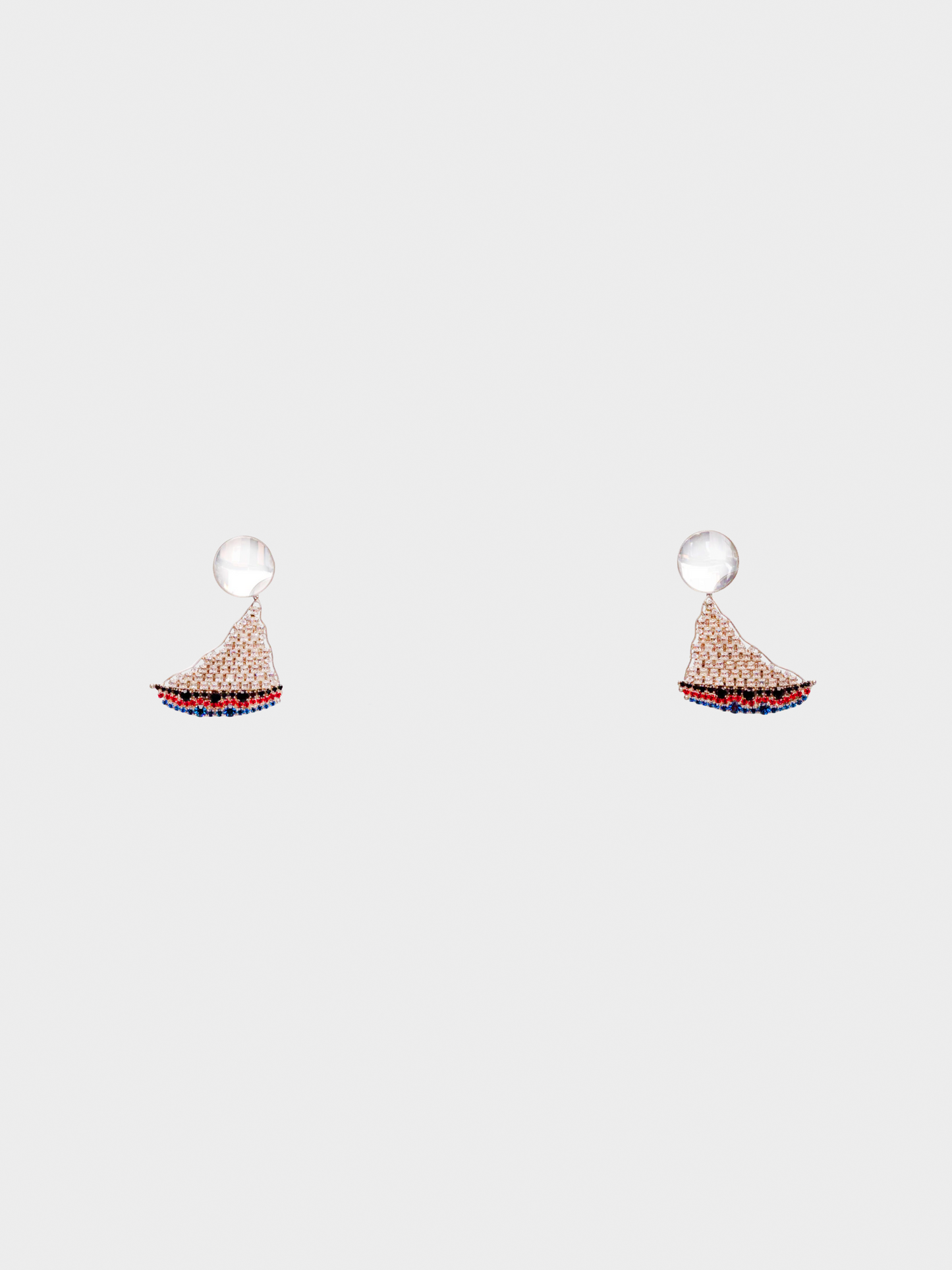 Yves Saint Laurent SS 1988 Crystal Sailboat Earrings