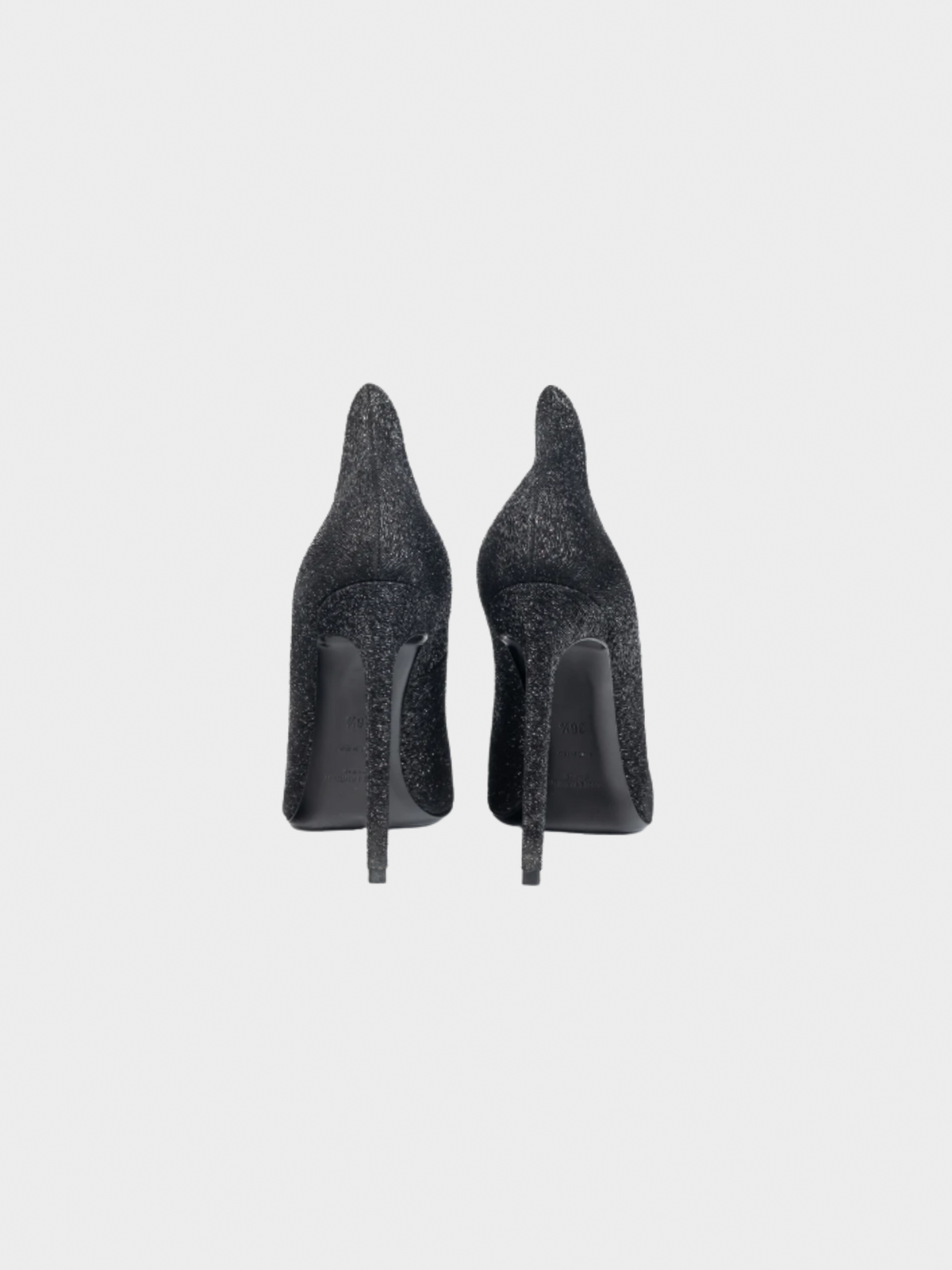 Yves Saint Laurent 2010s Thorn Black Sparkle High-Counter Pointed-Toe Pumps