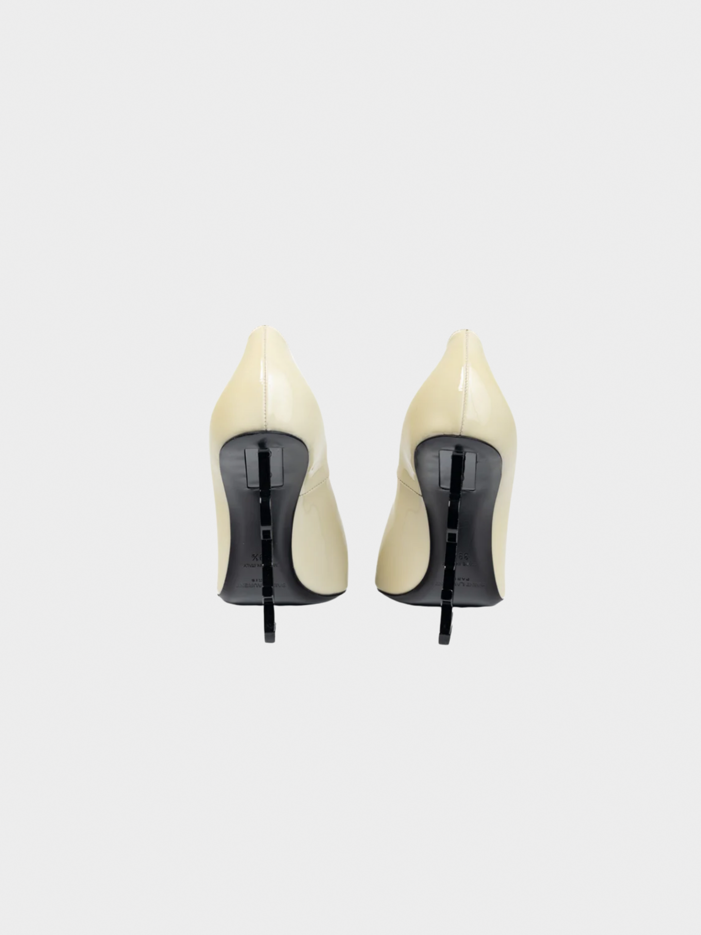 Yves Saint Laurent 2010s Opyum Cream Patent YSL Cassandre Pointed-Toe Pumps