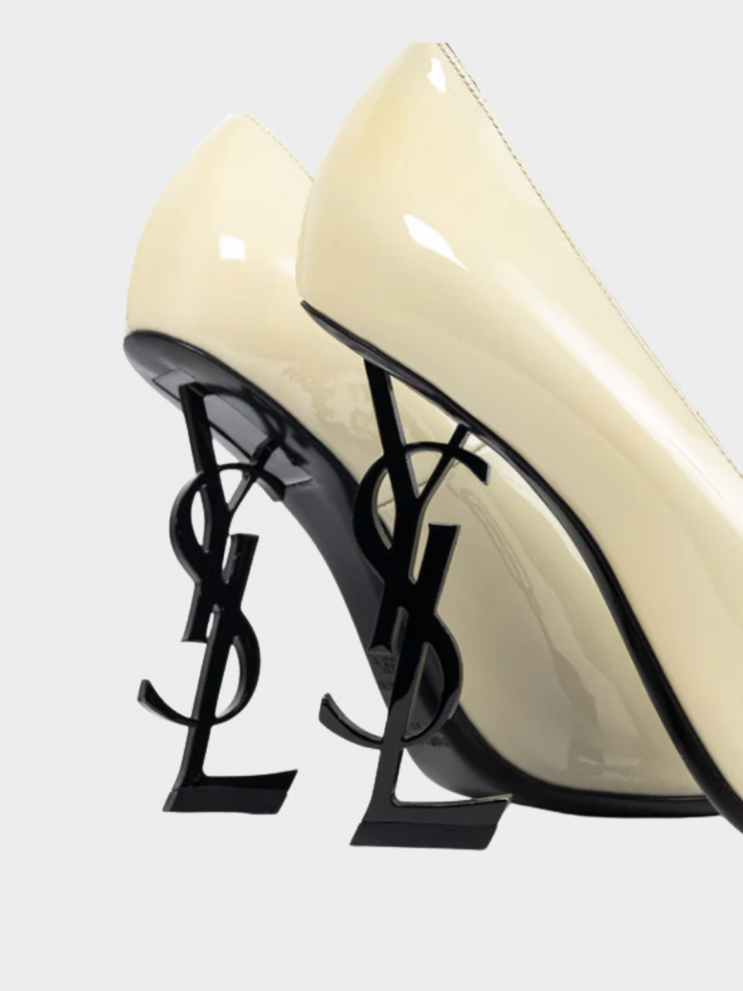 Yves Saint Laurent 2010s Opyum Cream Patent YSL Cassandre Pointed-Toe Pumps