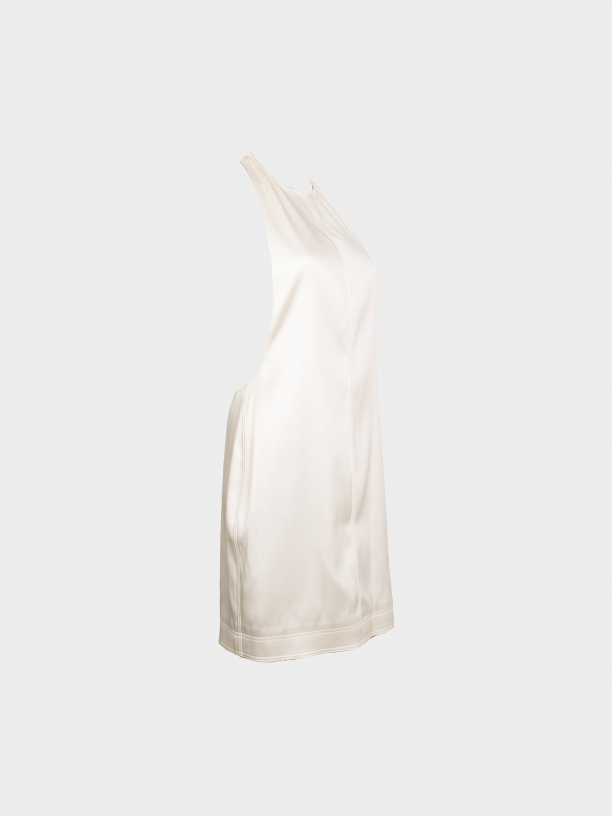 Yves Saint Laurent 2020s White Silk Racerback Mini Dress