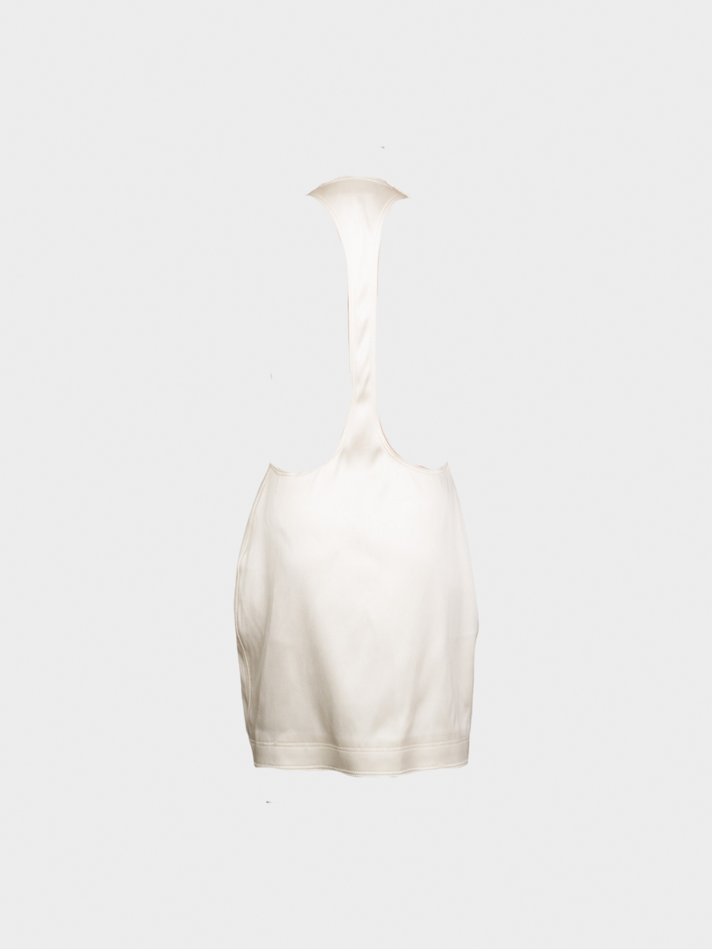 Yves Saint Laurent 2020s White Silk Racerback Mini Dress