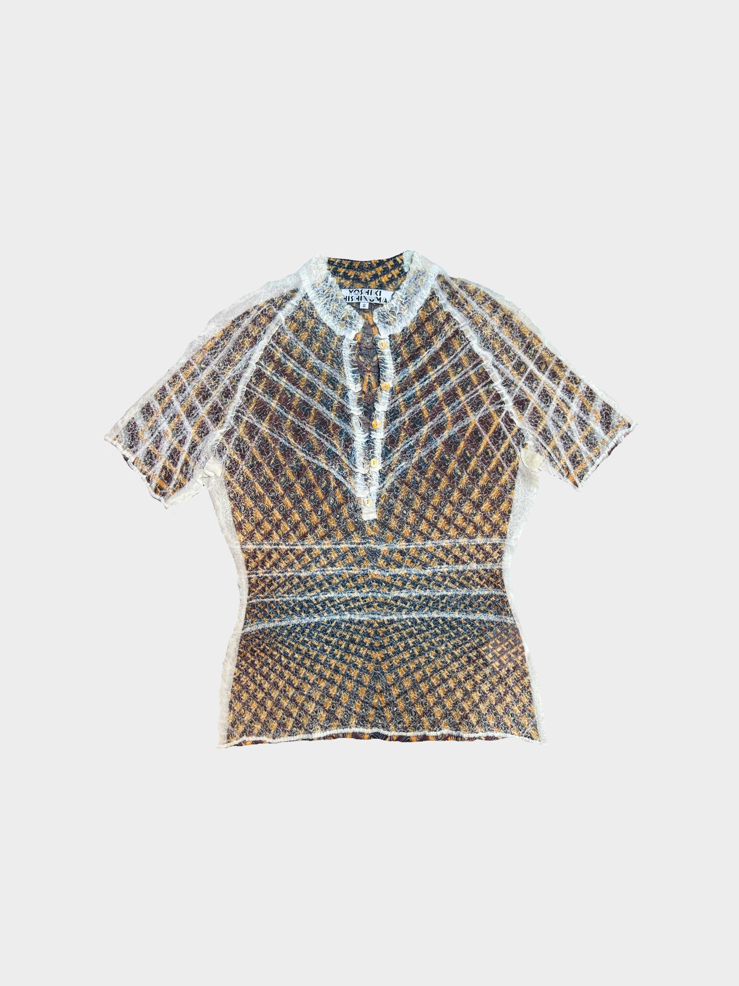 Yoshiki Hishinuma 1990s Gold Metallic Textured Top