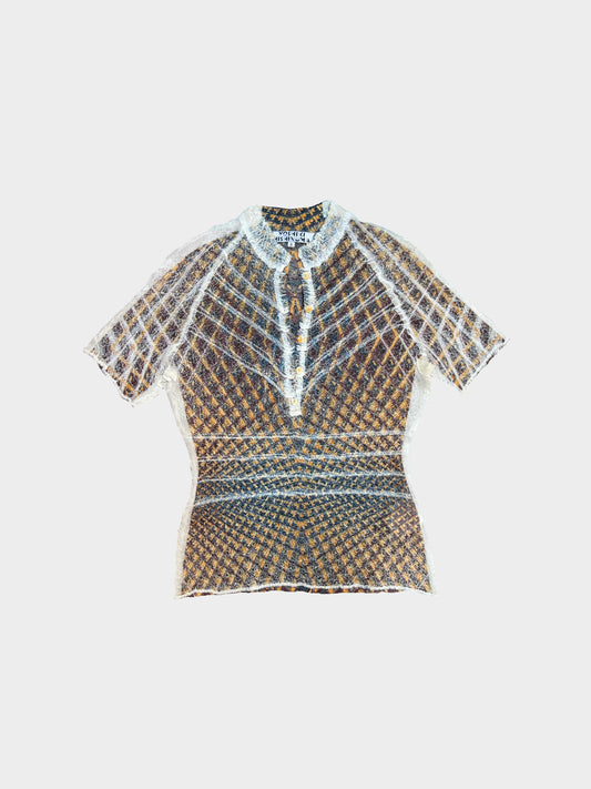 Yoshiki Hishinuma 1990s Gold Metallic Textured Top