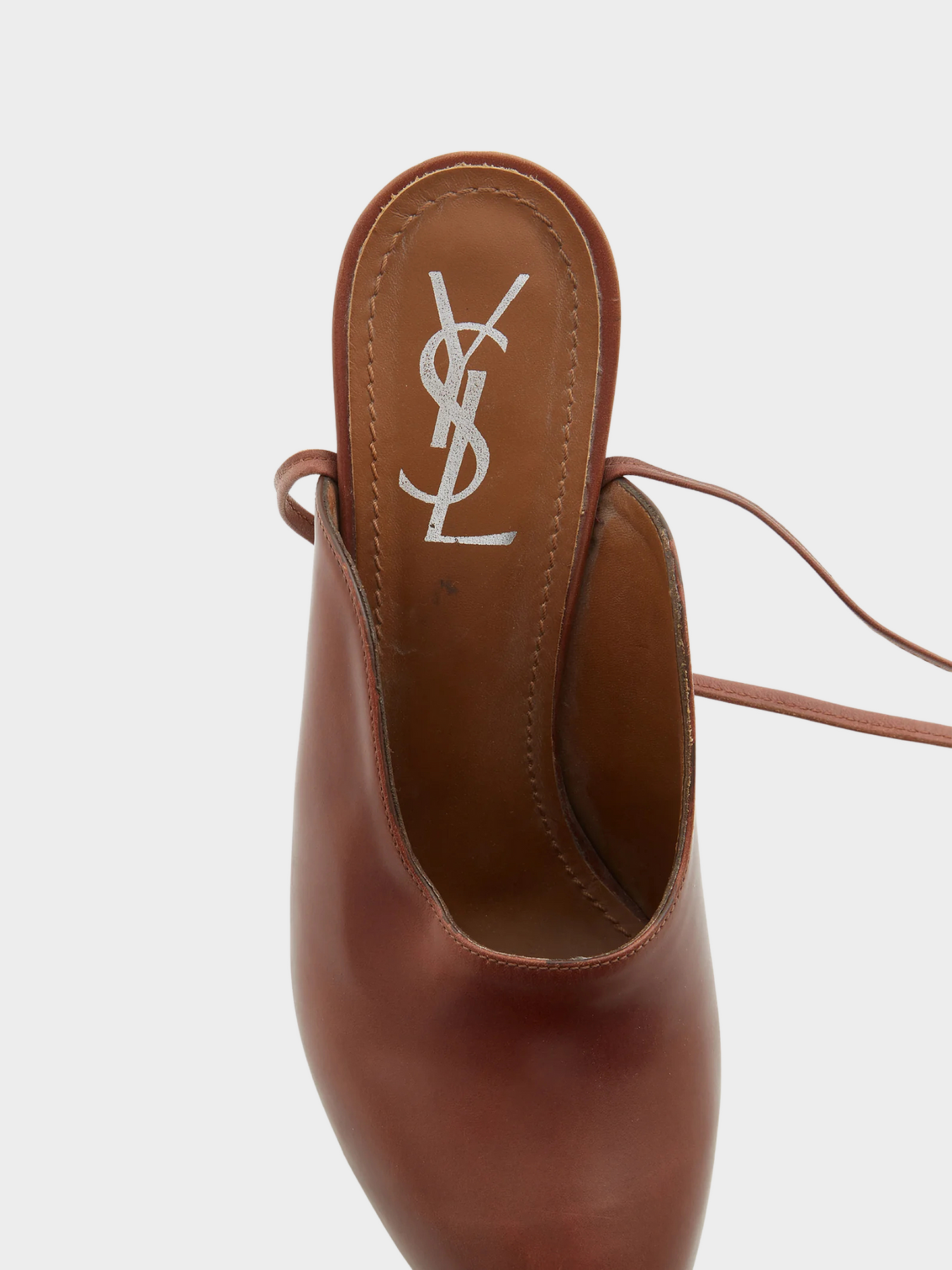 Yves Saint Laurent Resort 2010 Brown Lace-up Leather Heels