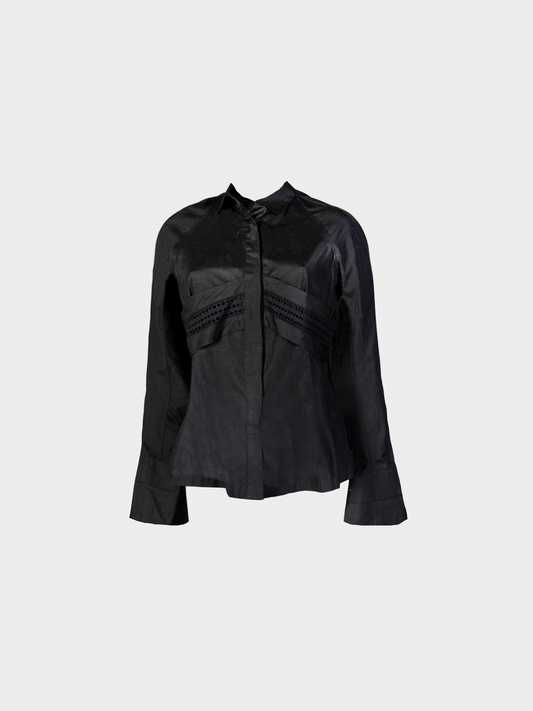 Alaïa 2000s Black Button Down Top