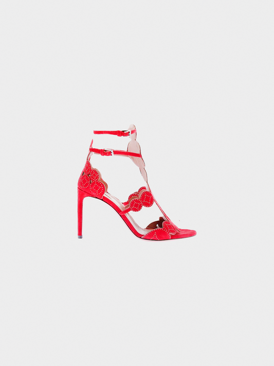 Alaïa 2010s Red Suede Leather High Heel Sandals