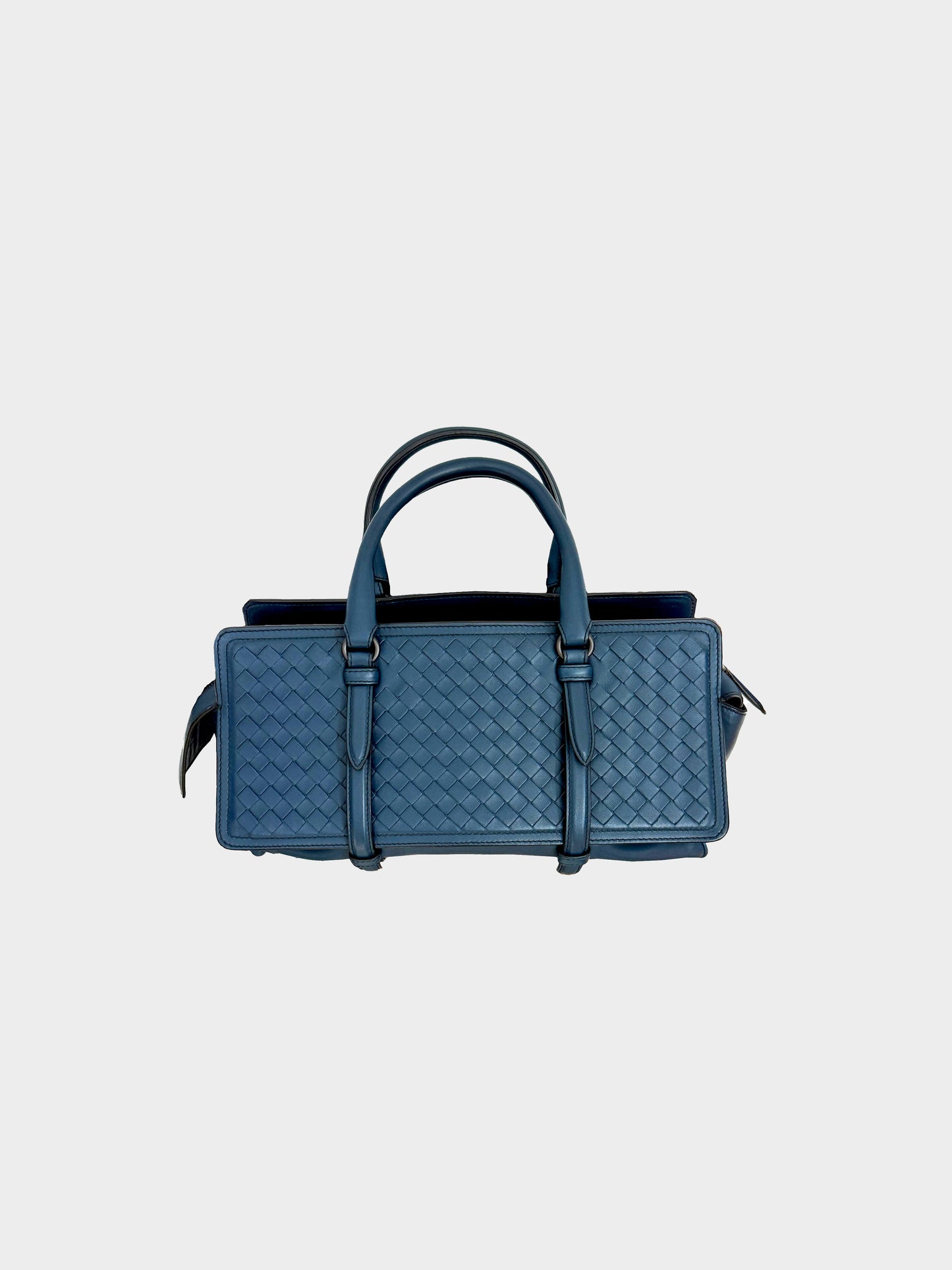 Bottega Veneta 2015 Blue Monaco Intrecciato Bag