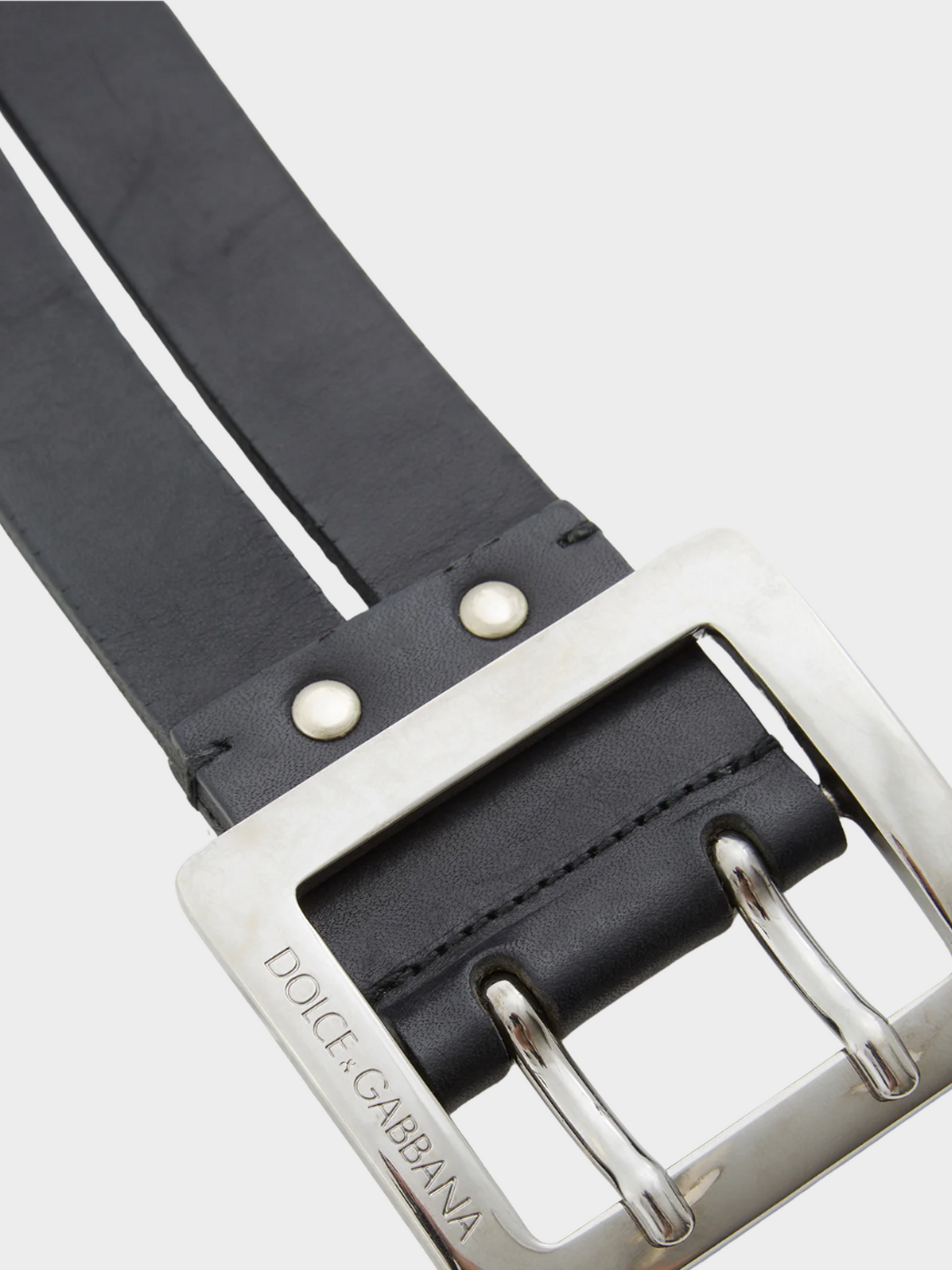 Dolce and Gabbana 2000s Black Leather Double Belt