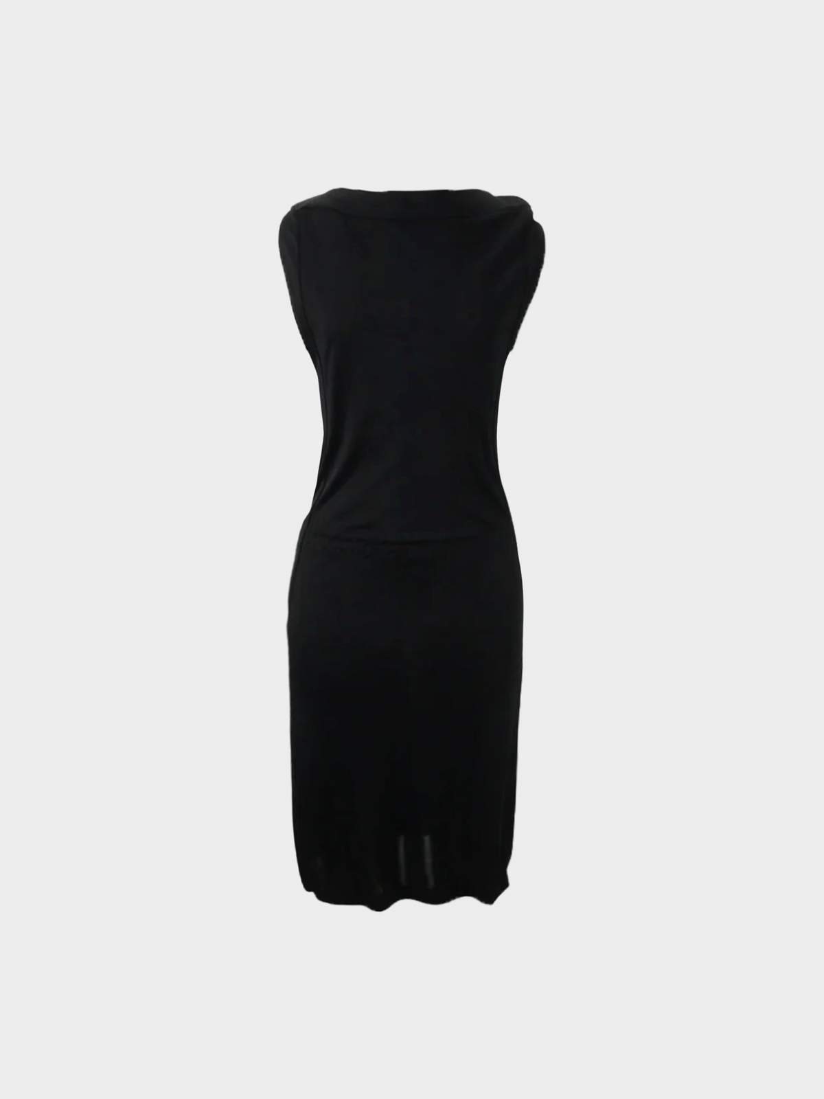 Maison Martin Margiela 2000s Black Rayon Midi Dress