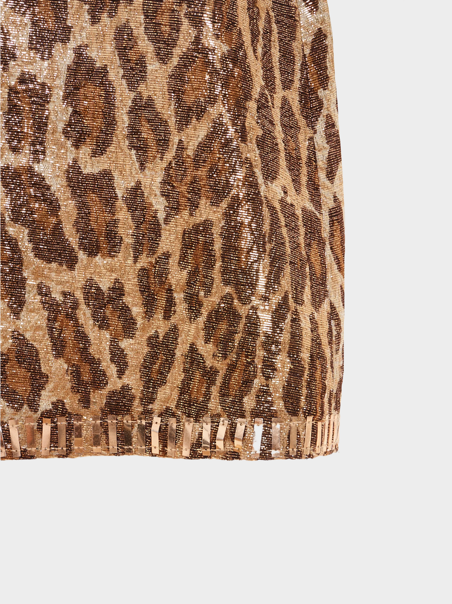 Blumarine 2000s Leopard Print Wool Mini Skirt with Lace Details