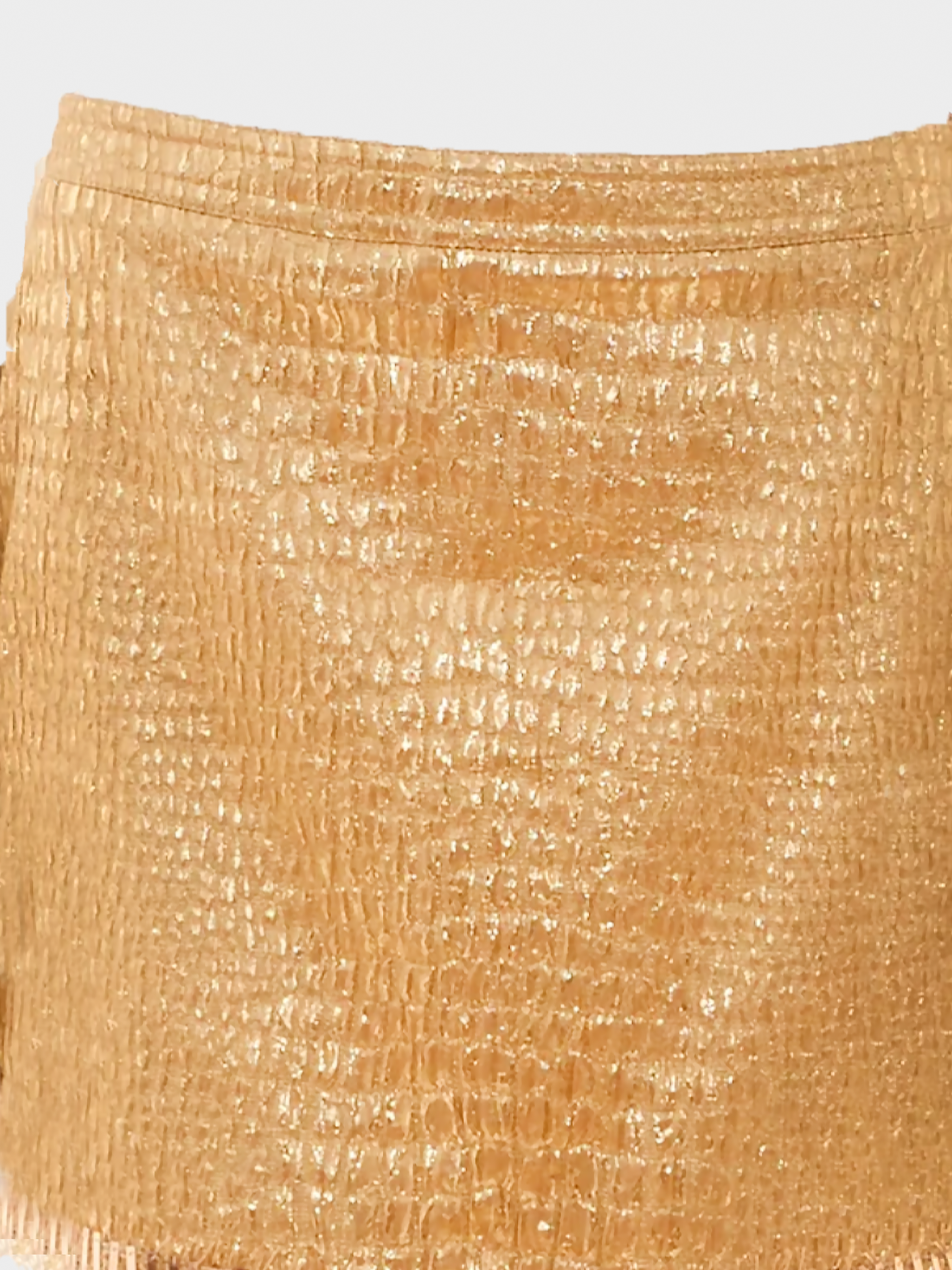 Blumarine 2000s Gold Croco Mini Skirt with Lace Details