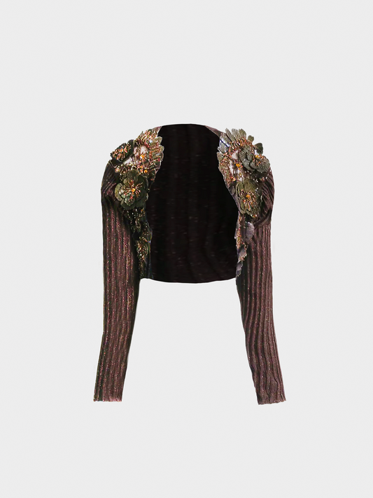 Valentino 2000s Brown Shimmers Bolero Top