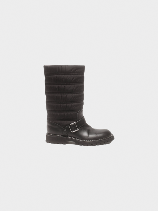 Chanel 2000s Black Engineer Boots