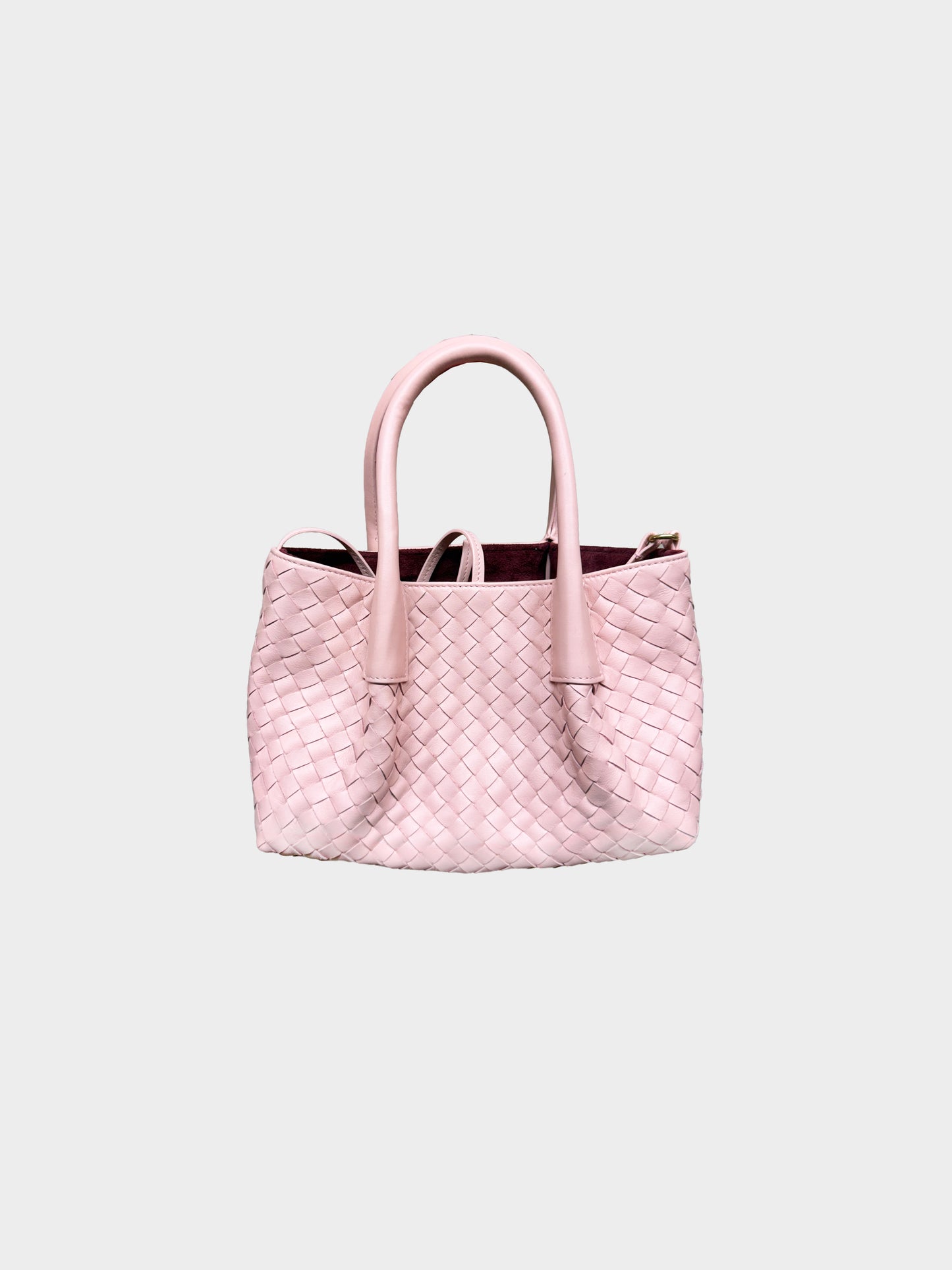Bottega Veneta 2000s Pink Intrecciato Leather Pinacoteca Tote Bag