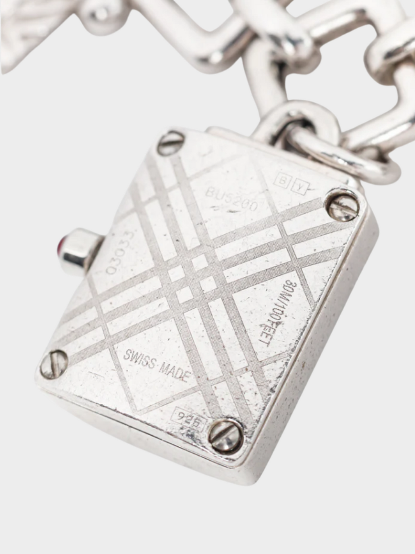 Burberry 1990s Silver-Tone Charm Chain-link Bracelet Watch