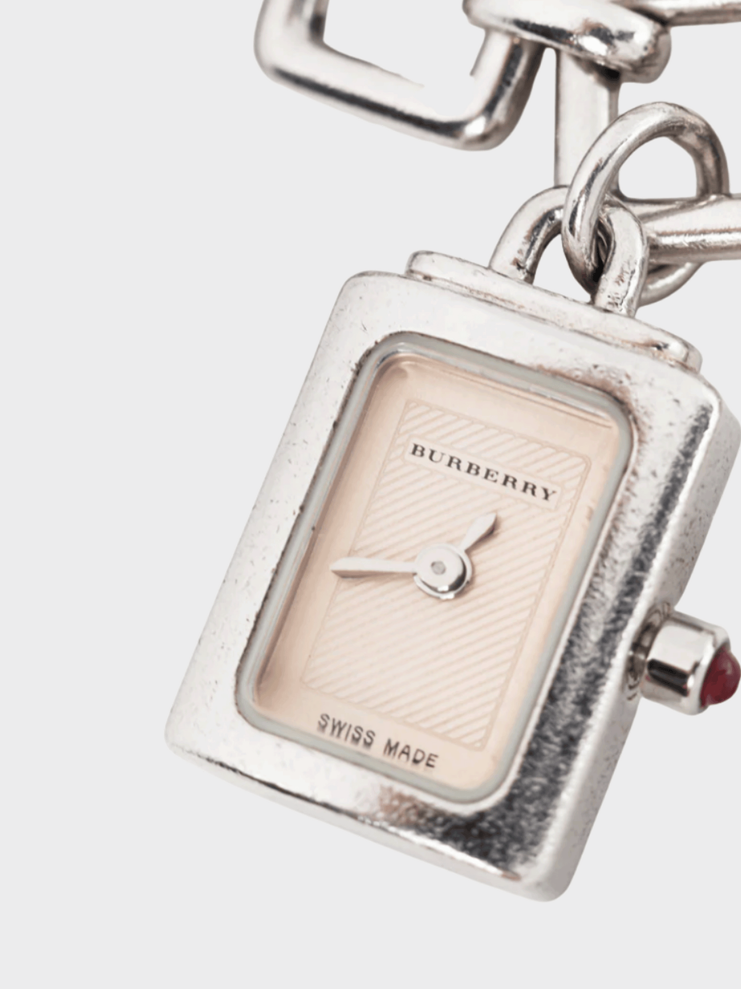 Burberry 1990s Silver-Tone Charm Chain-link Bracelet Watch