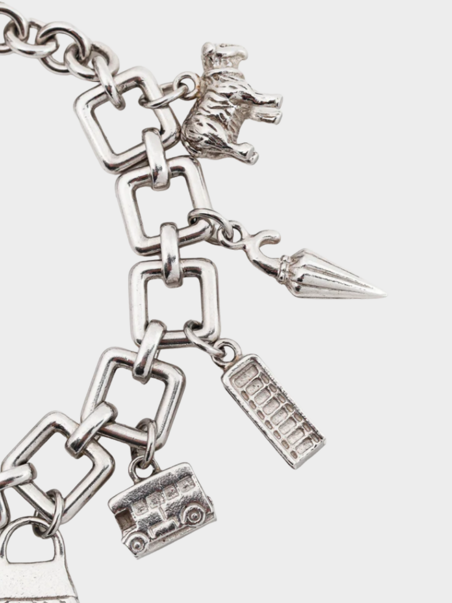 Burberry 1990s Silver-Tone Charm Chain-link Bracelet Watch