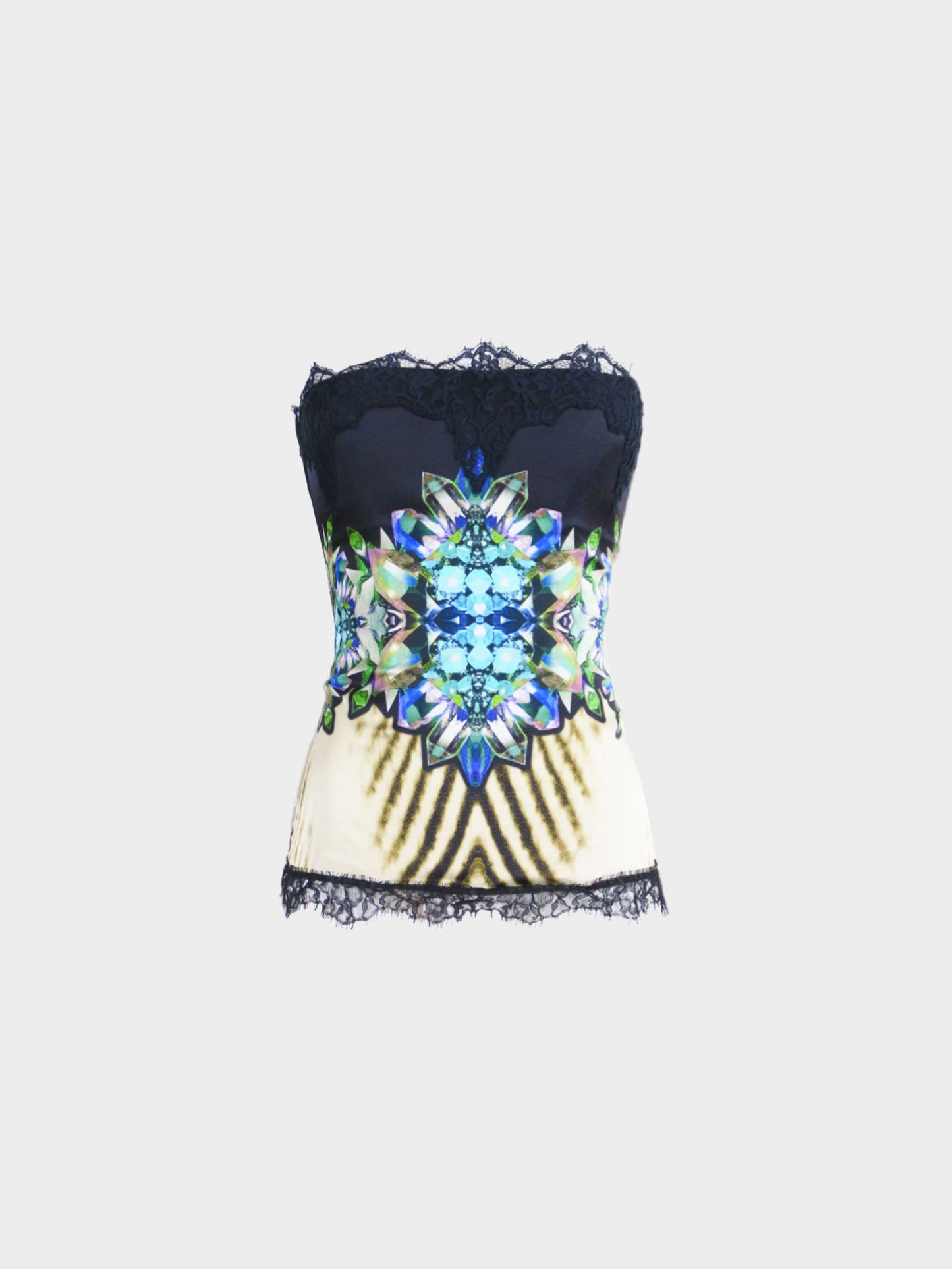 Roberto Cavalli 2012 Gemstone Print Corset Top