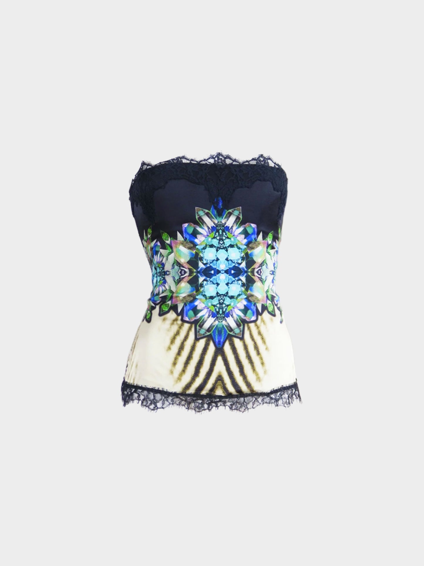 Roberto Cavalli 2012 Gemstone Print Corset Top