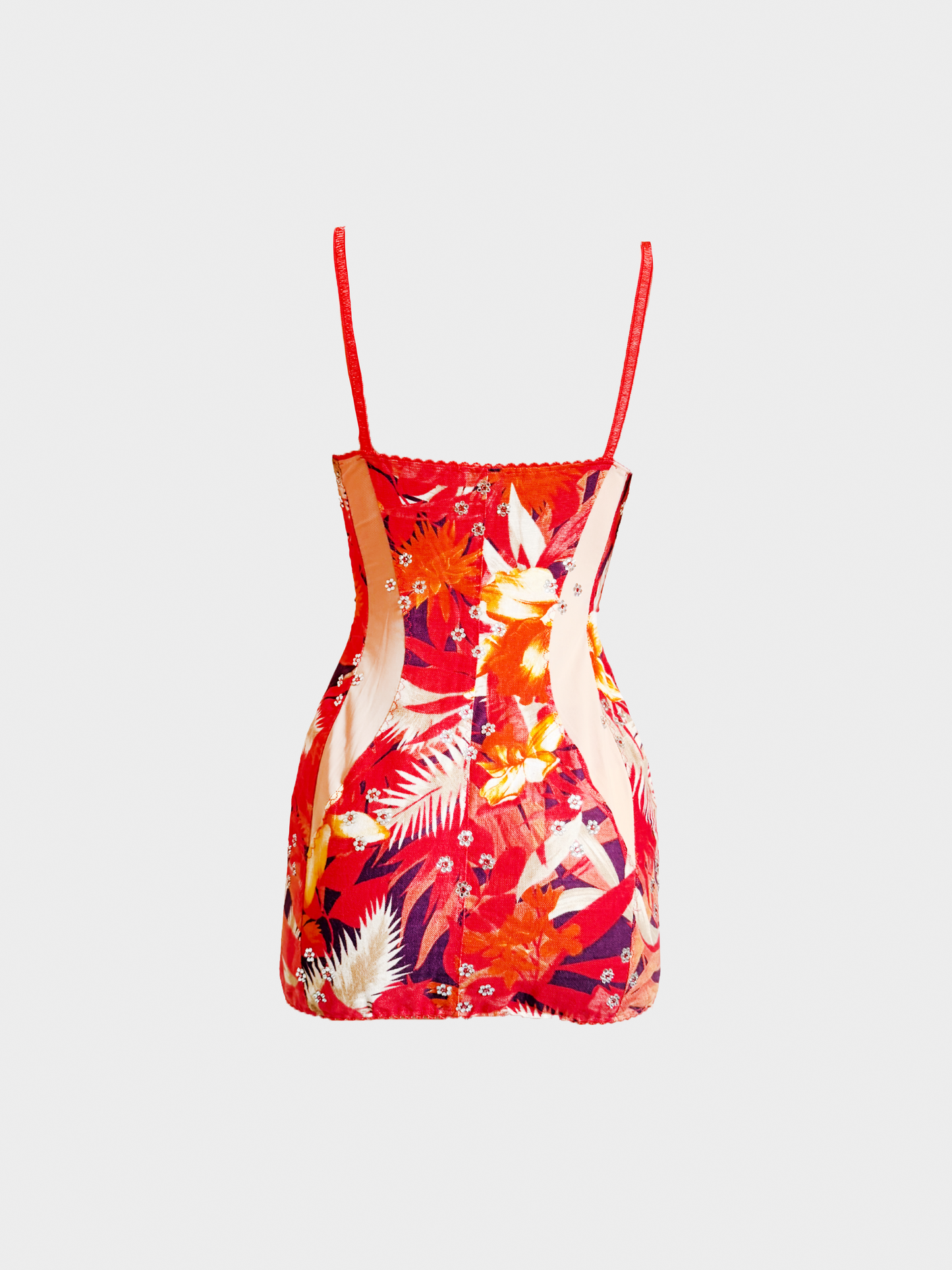 Dolce and Gabbana 2000s Red Graphic Printed Bodycon Dress