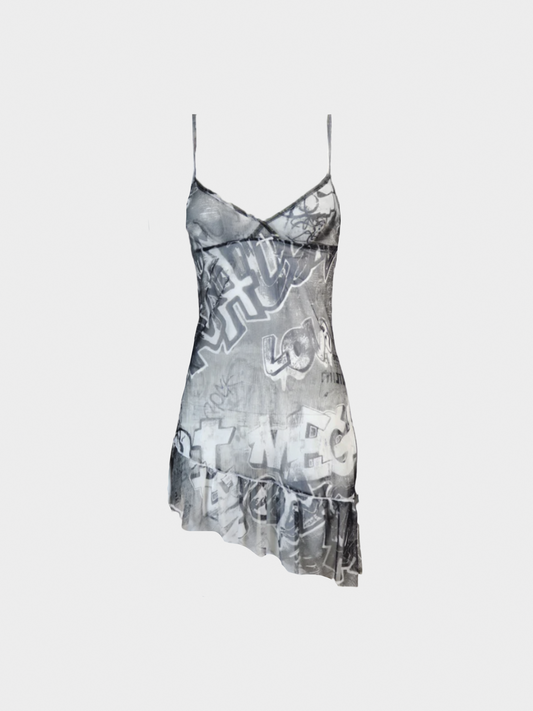 Roberto Cavalli 2000s Black Sheer Mini Dress