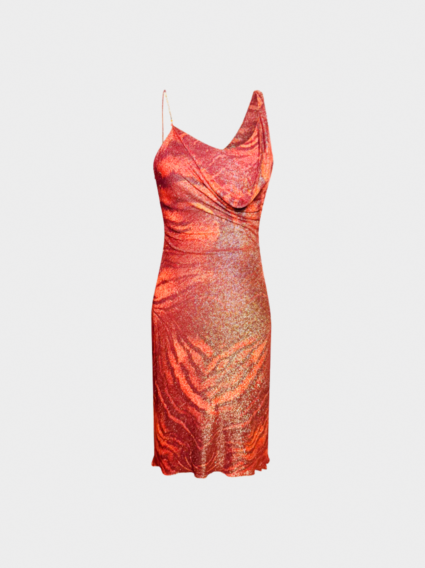 Roberto Cavalli Class SS 2000 Orange Tiger Lurex Dress