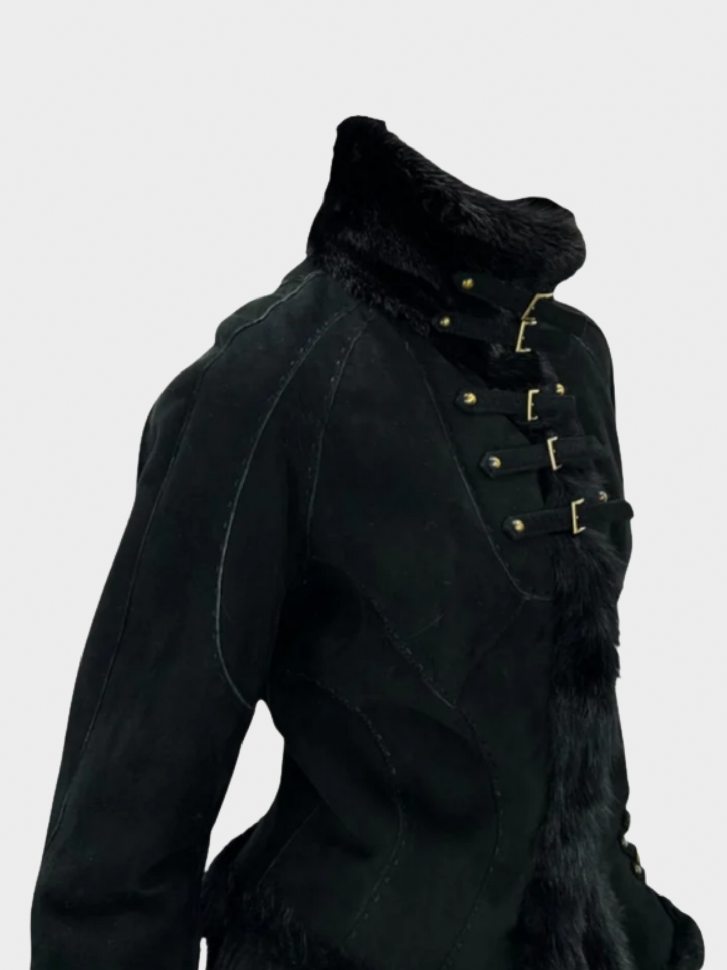 Roberto Cavalli FW 2004 Black Suede and Mink Jacket