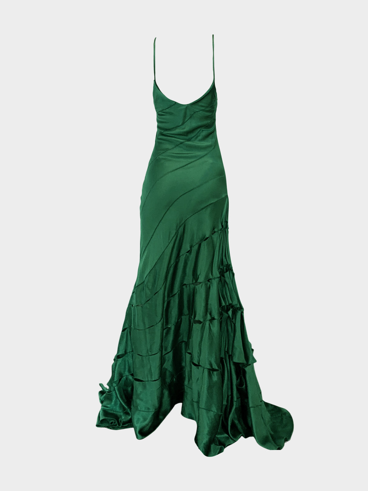 Roberto Cavalli SS 2004 Green Silk Mermaid Gown