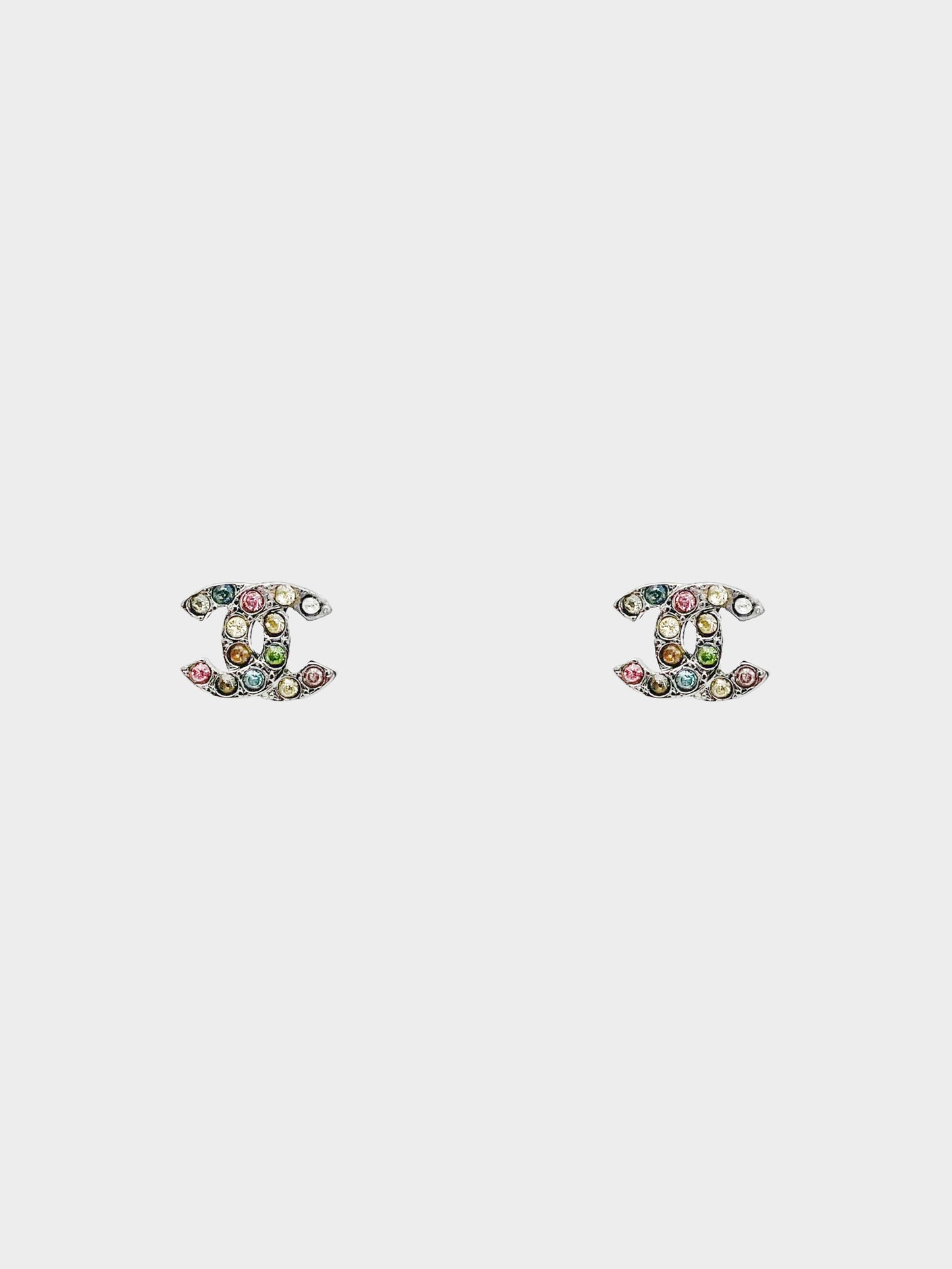 Chanel 2005 Rainbow Stud CC Earrings