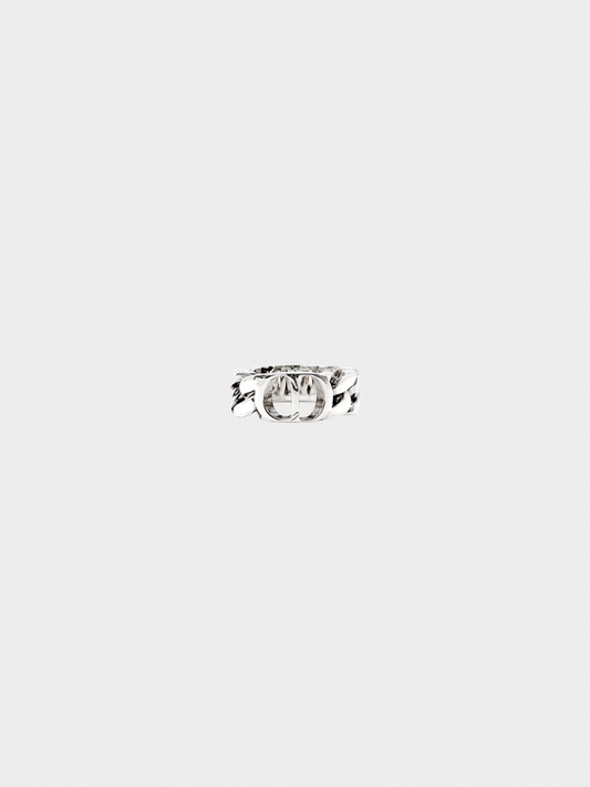 Christian Dior 2010s Silver CD Icon Chain Link Ring