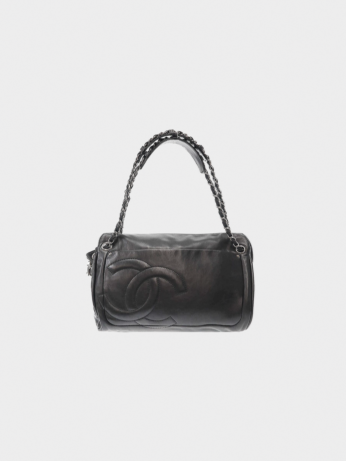 Chanel 2007 Black Diagonal Ligne Accordion Tote