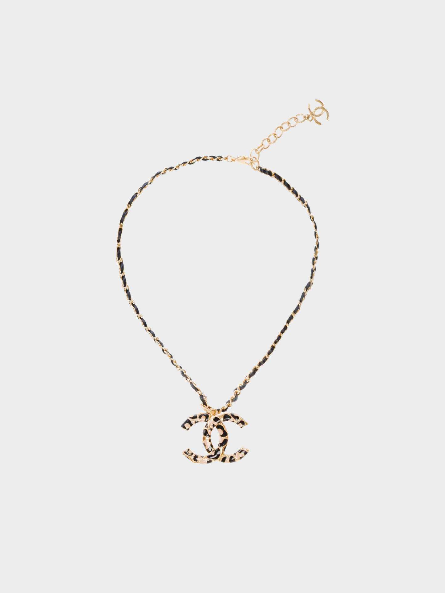 Chanel 2000s Black CC Logo Necklace